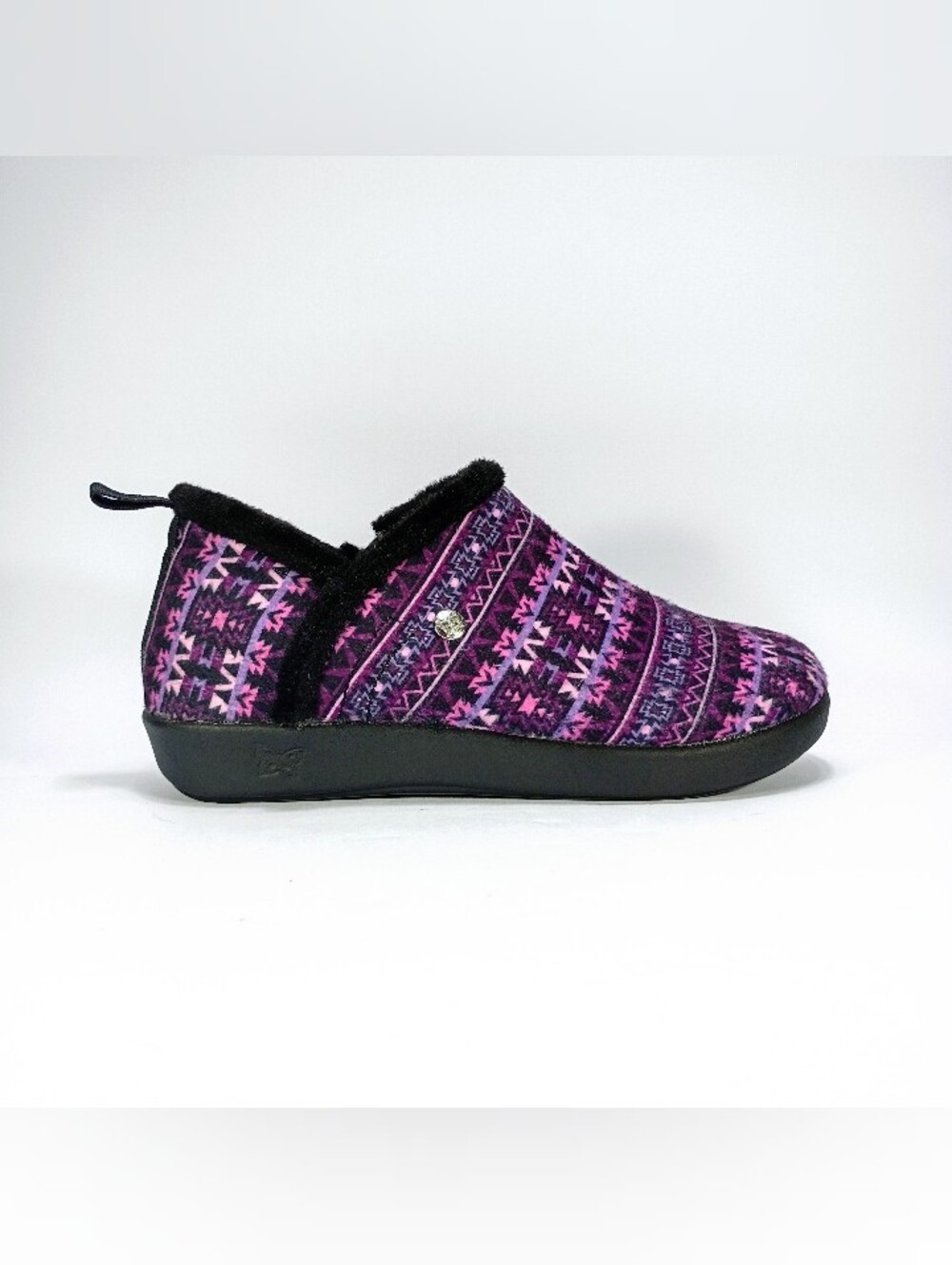 Alegria Santa Fe Cozee Womens 7.5-8 Purple Berry Faux Fur Lined Slippers